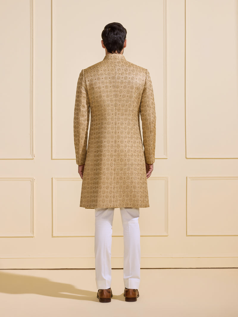 AURIC ELEGANCE: THE GILDED BROCADE ACHKAN