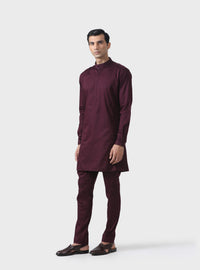 ELITE COMFORT THE BESPOKE MAROON COTTON PATHANI SUIT