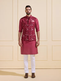 THE MAROON BIRD MOTIF WAISTCOAT