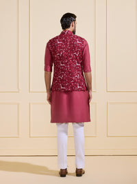 THE MAROON BIRD MOTIF WAISTCOAT