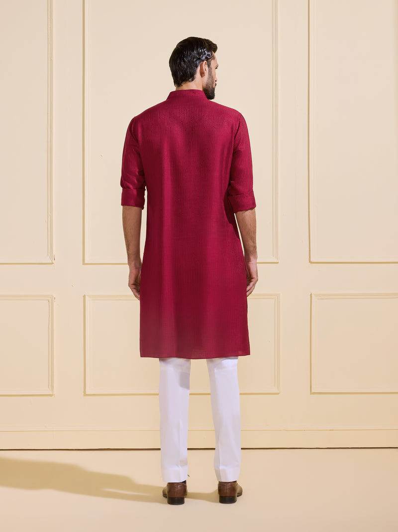 THE BESPOKE SCARLET RED KURTA