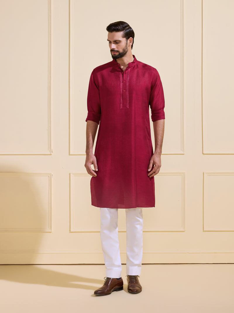 THE BESPOKE SCARLET RED KURTA