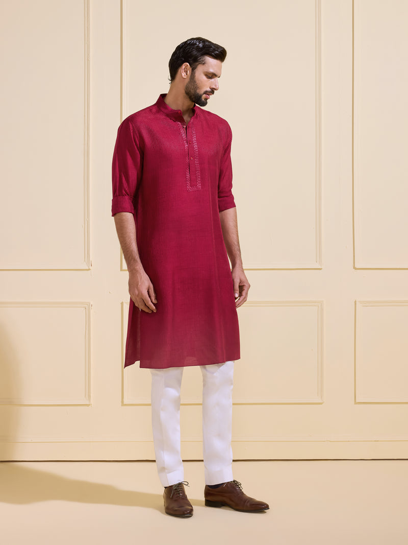 THE BESPOKE SCARLET RED KURTA