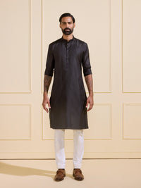 ECLIPSED ALLURE: TAILORED BLACK KURTA