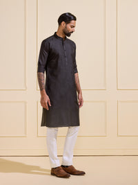 ECLIPSED ALLURE: TAILORED BLACK KURTA