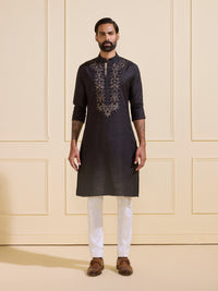 THE GILDED NIGHT: REGAL BLACK KURTA