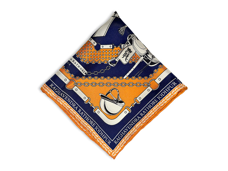 EQUESTRIAN-INSPIRED SILK POCKET SQUARE