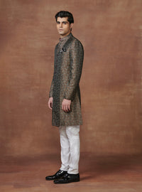 THE MOSAIC BROWN MULTI-COLOURED JACQUARD ACHKAN