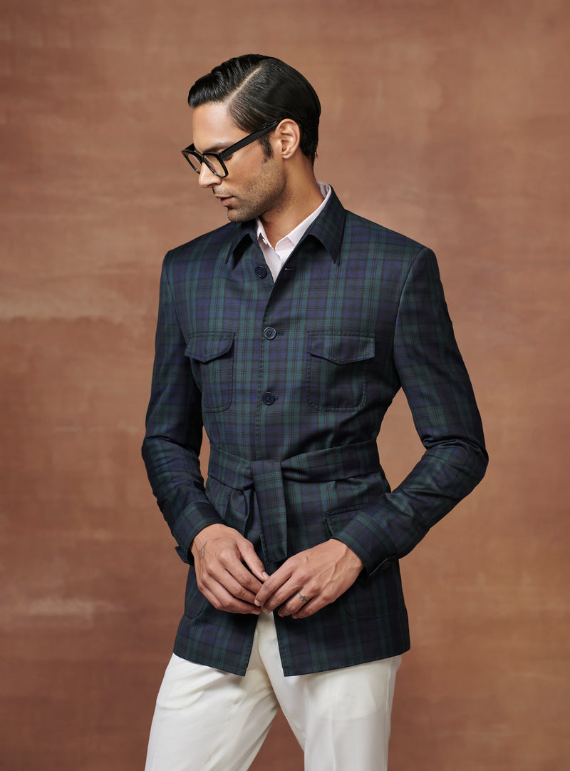 ELITE BLUE GREEN CHECK HUNTING JACKET