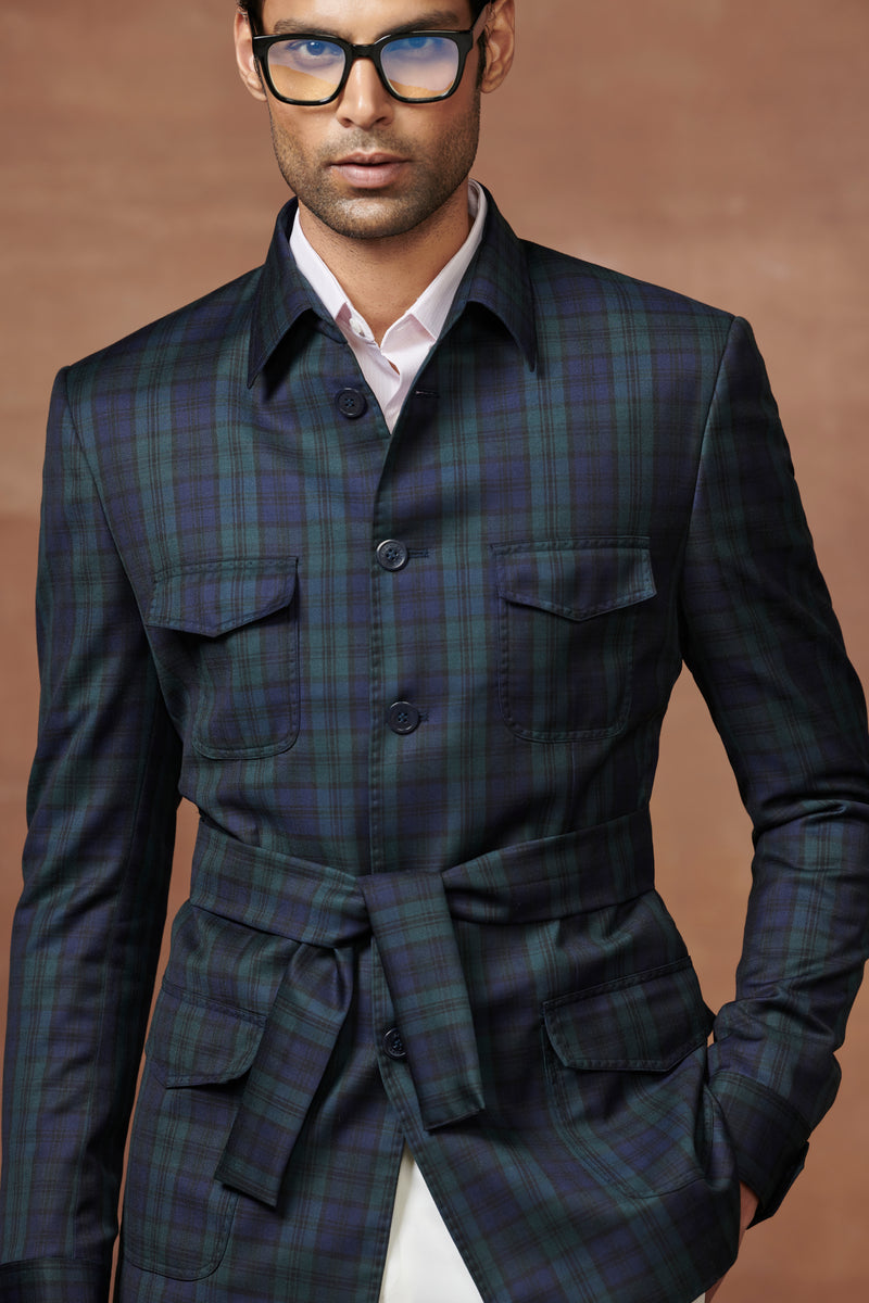 ELITE BLUE GREEN CHECK HUNTING JACKET