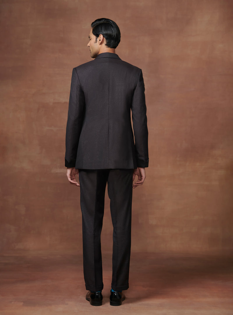 RADIANT OPULENCE THE WINE METALLIC GABARDINE TUXEDO