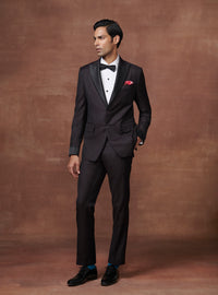 RADIANT OPULENCE THE WINE METALLIC GABARDINE TUXEDO