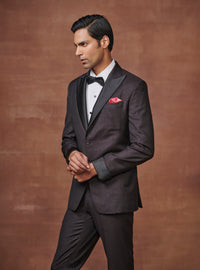 RADIANT OPULENCE THE WINE METALLIC GABARDINE TUXEDO