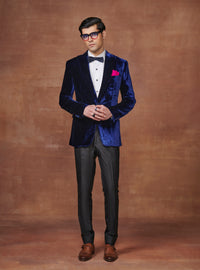 MAJESTIC MIDNIGHT ROYAL BLUE TUXEDO JACKET