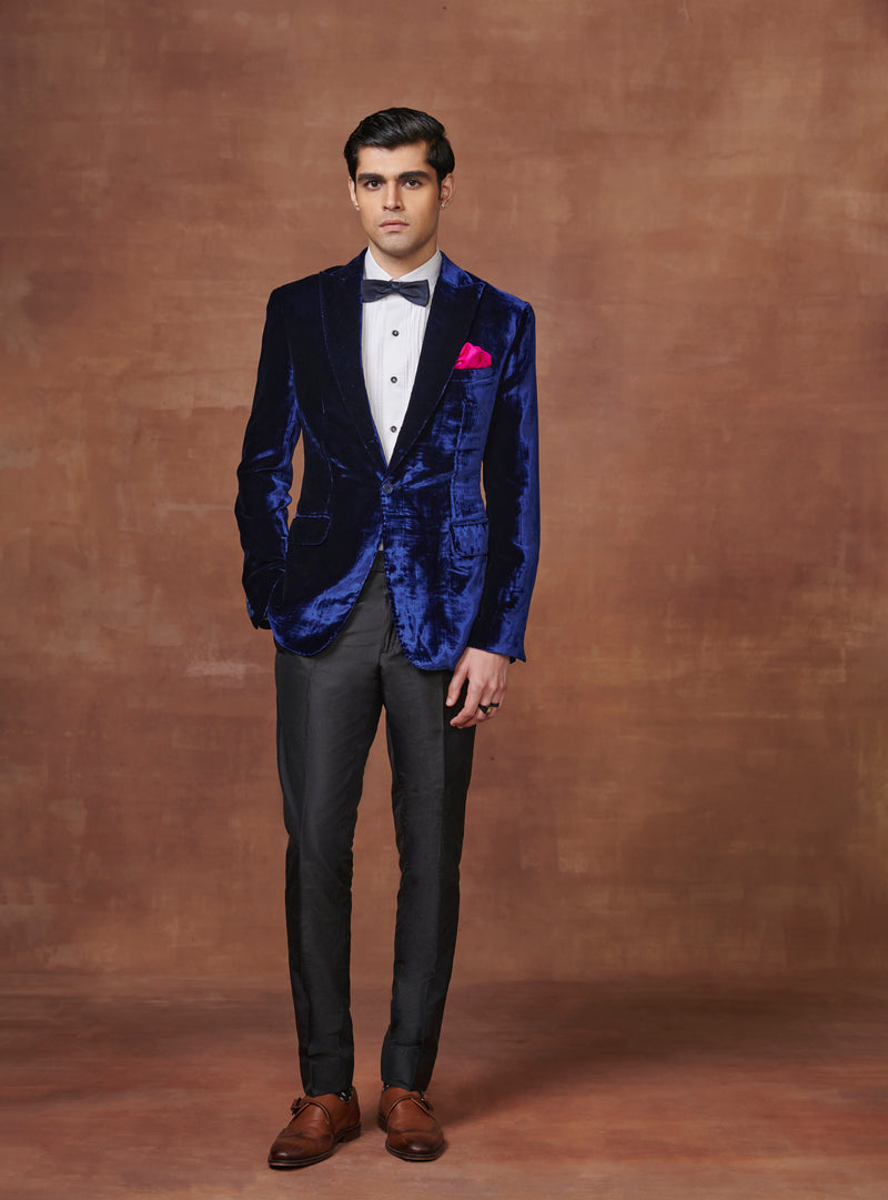 MAJESTIC MIDNIGHT ROYAL BLUE TUXEDO JACKET