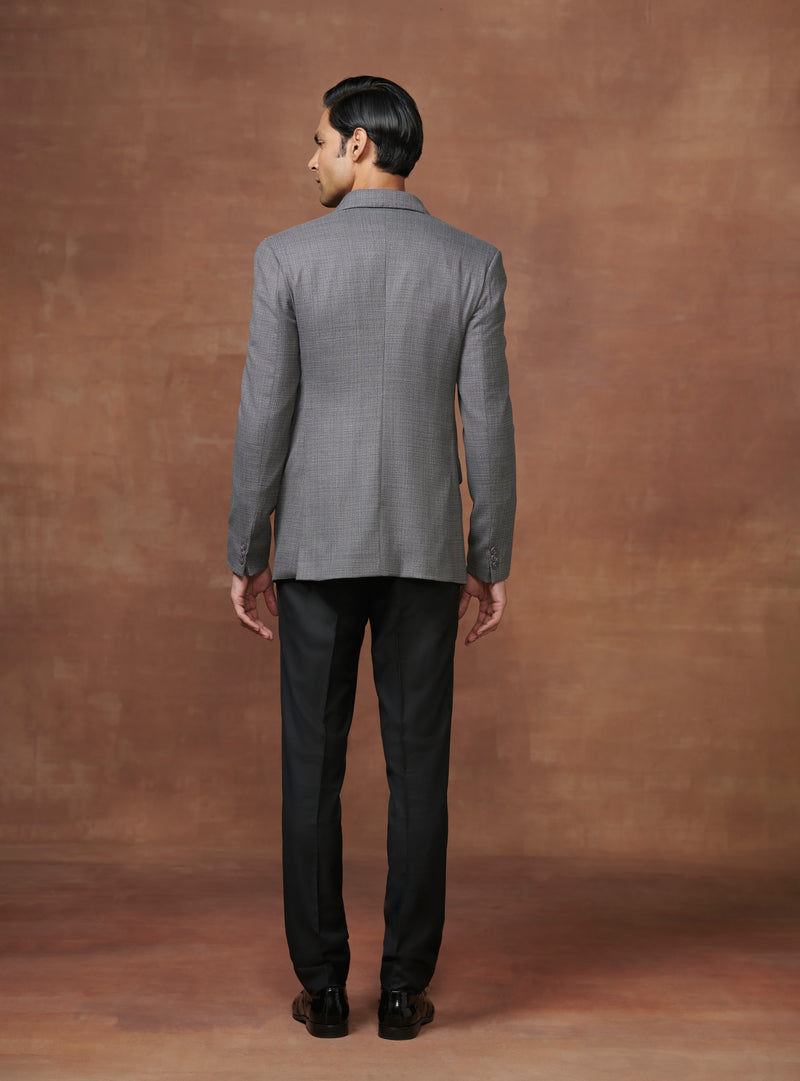 REGAL ADVENTURER’S GREY WOOL TUXEDO JACKET