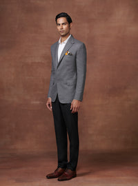 REGAL ADVENTURER’S GREY WOOL TUXEDO JACKET