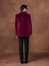 REGAL BORDEAUX VELVET TUXEDO JACKET