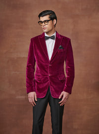 REGAL BORDEAUX VELVET TUXEDO JACKET