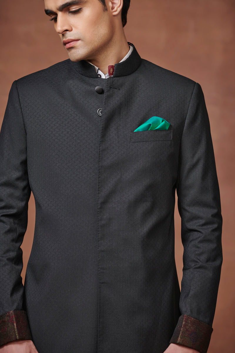 ELITE ELEGANCE BLACK TEXTURED ACHKAN