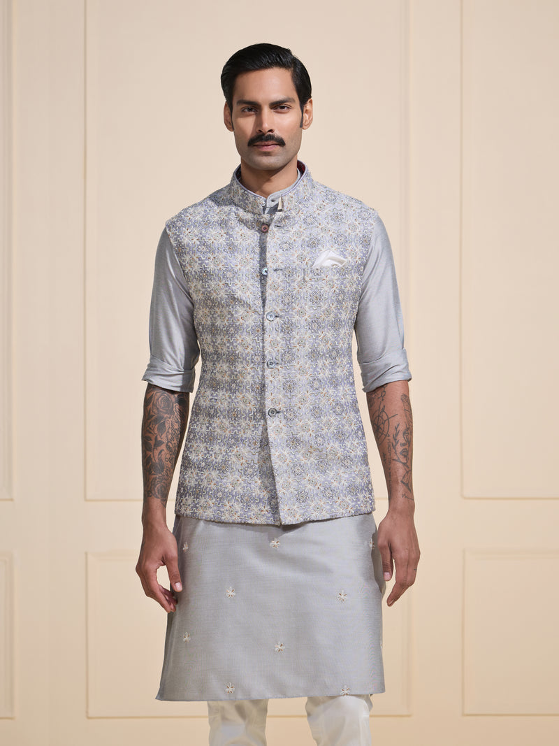 THE GREY ORCHID: A WAISTCOAT OF FESTIVE ELEGANCE