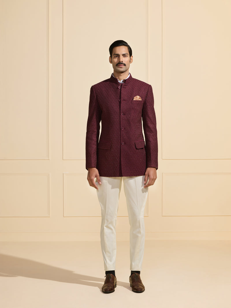 THE MAHARAJA’S MUSE: MAROON ALLURE BANDHGALA