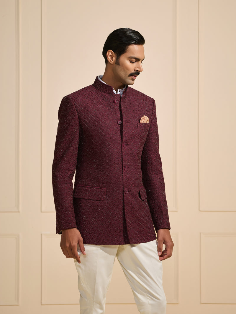 THE MAHARAJA’S MUSE: MAROON ALLURE BANDHGALA