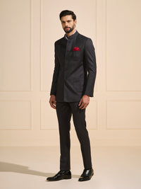 THE JET-BLACK ARISTOCRAT: A SLEEK BANDHGALA SUIT