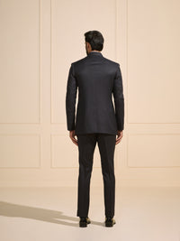 THE JET-BLACK ARISTOCRAT: A SLEEK BANDHGALA SUIT