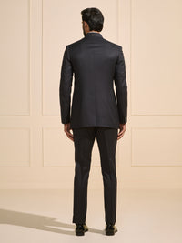 THE JET-BLACK ARISTOCRAT: A SLEEK BANDHGALA SUIT