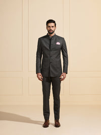 THE SHADOWED ELEGANCE: A FORMAL BANDHGALA SUIT