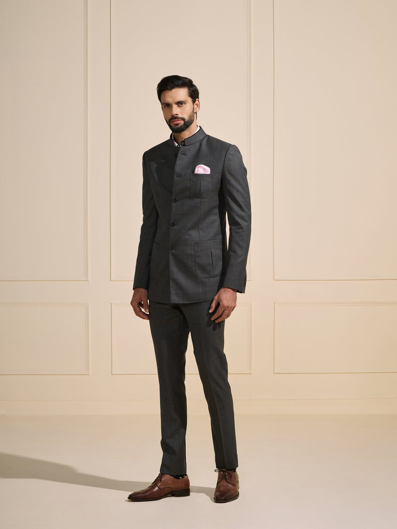 THE SHADOWED ELEGANCE: A FORMAL BANDHGALA SUIT