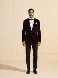 THE REGAL PLUM: VELVET TUXEDO JACKET