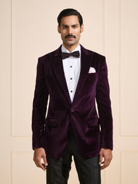 THE REGAL PLUM: VELVET TUXEDO JACKET