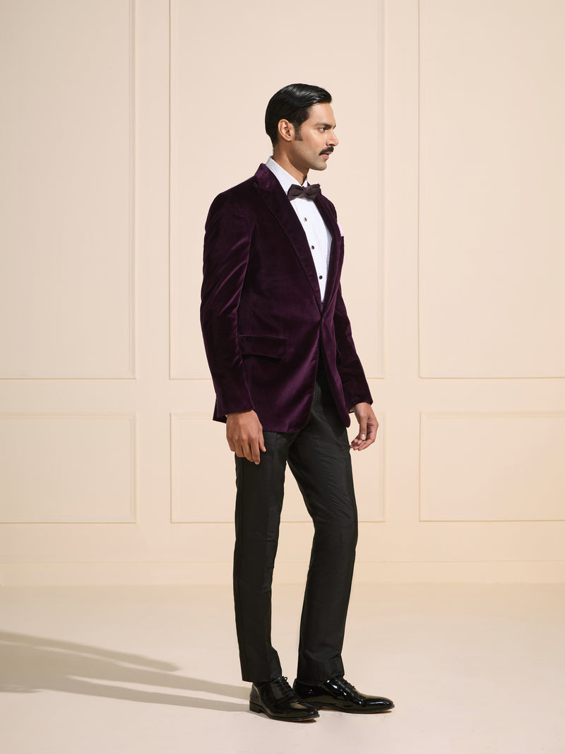 THE REGAL PLUM: VELVET TUXEDO JACKET