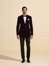 THE REGAL PLUM: VELVET TUXEDO JACKET