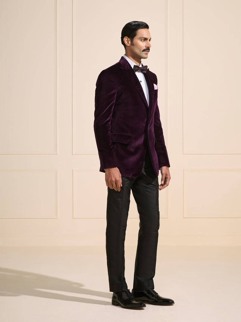 THE REGAL PLUM: VELVET TUXEDO JACKET