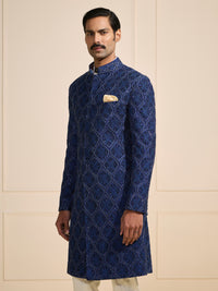 THE AZURE REGALIA BESPOKE PATTERNED ACHKAN