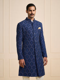 THE AZURE REGALIA BESPOKE PATTERNED ACHKAN