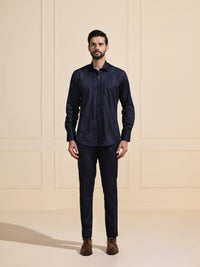 THE MIDNIGHT SPARK: LUXE DARK BLUE SHIRT