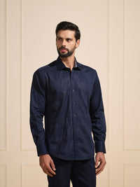 THE MIDNIGHT SPARK: LUXE DARK BLUE SHIRT