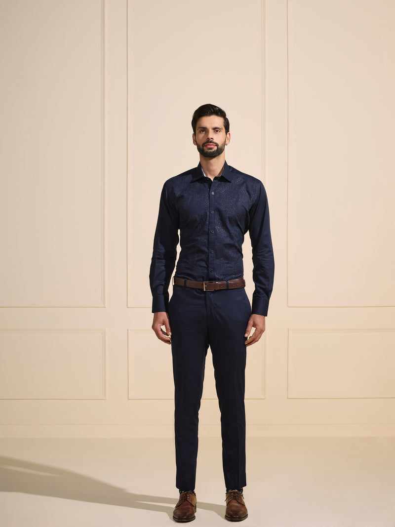 THE MIDNIGHT SPARK: LUXE DARK BLUE SHIRT