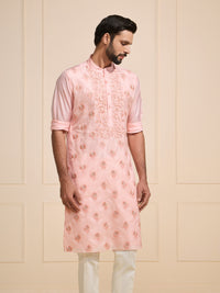 ROSY GLIMMERING GOLD ACCENTED OPULENT KURTA