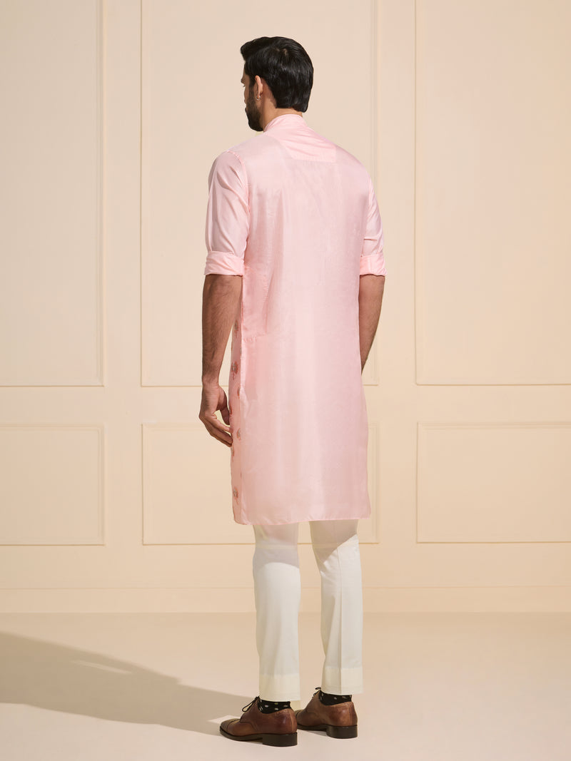 ROSY GLIMMERING GOLD ACCENTED OPULENT KURTA