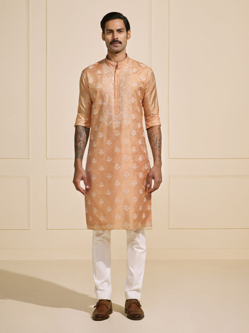 THE PEACH PERFECTION: TRANQUIL FESTIVE KURTA