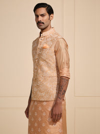 THE GOSSAMER PEACH: EMBROIDERED ETHNIC WAISTCOAT