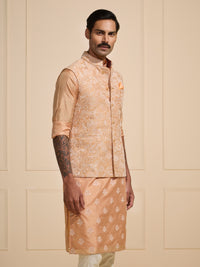 THE GOSSAMER PEACH: EMBROIDERED ETHNIC WAISTCOAT