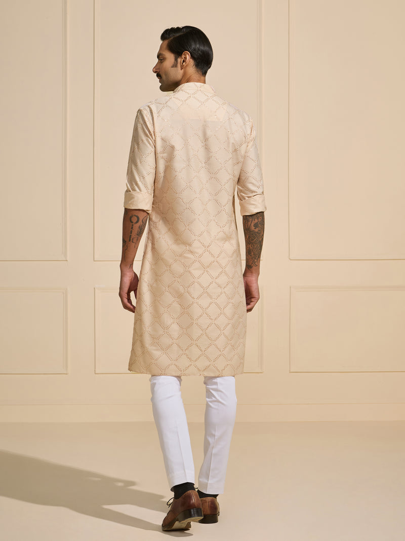 THE BEIGE SYMMETRIC ELEGANCE: TIMELESS ETHNIC KURTA