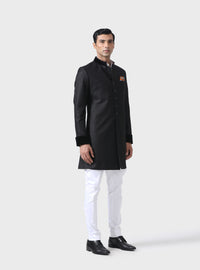 ELITE ELEGANCE THE BESPOKE BLACK TEXTURED SHORT ACHKAN