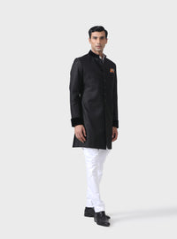 ELITE ELEGANCE THE BESPOKE BLACK TEXTURED SHORT ACHKAN